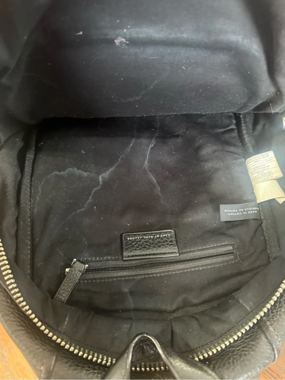 Marc by Marc Jacobs Black Leather Mini Backpack with Front Zippers - Unbranded